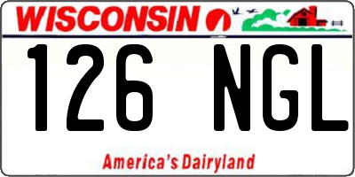WI license plate 126NGL