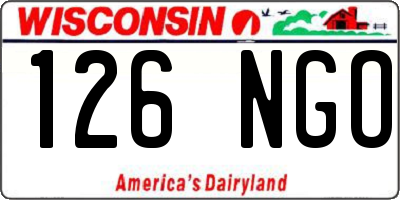 WI license plate 126NGO