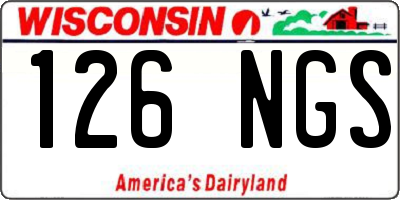 WI license plate 126NGS