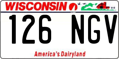 WI license plate 126NGV