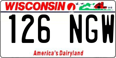 WI license plate 126NGW