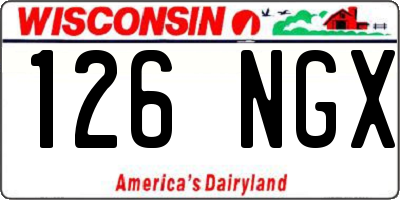 WI license plate 126NGX