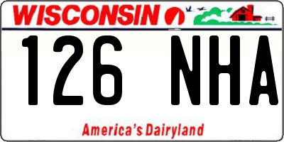 WI license plate 126NHA