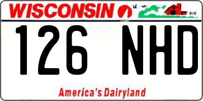 WI license plate 126NHD
