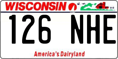 WI license plate 126NHE