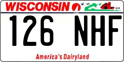 WI license plate 126NHF