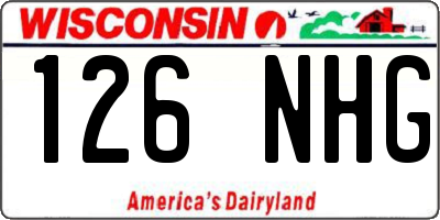 WI license plate 126NHG