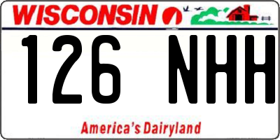 WI license plate 126NHH