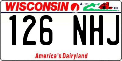 WI license plate 126NHJ