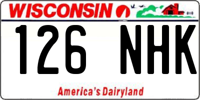 WI license plate 126NHK
