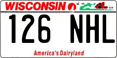 WI license plate 126NHL