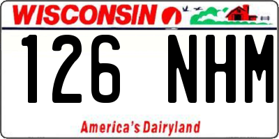 WI license plate 126NHM