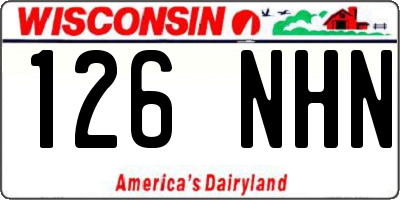 WI license plate 126NHN