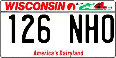 WI license plate 126NHO