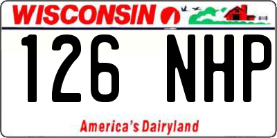 WI license plate 126NHP