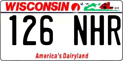 WI license plate 126NHR