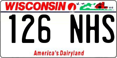 WI license plate 126NHS