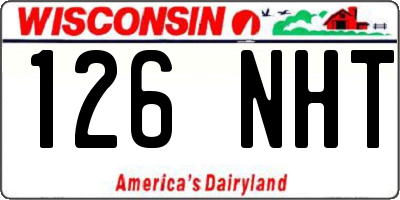 WI license plate 126NHT