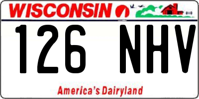 WI license plate 126NHV