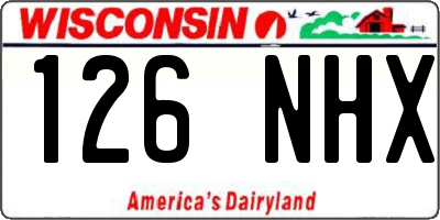 WI license plate 126NHX