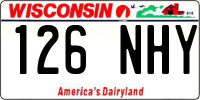 WI license plate 126NHY