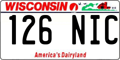 WI license plate 126NIC