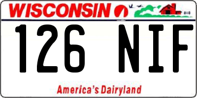 WI license plate 126NIF