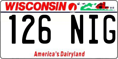 WI license plate 126NIG