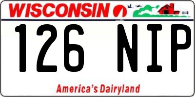 WI license plate 126NIP