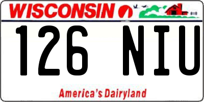 WI license plate 126NIU