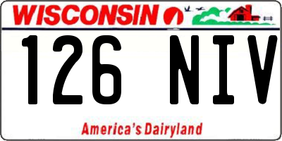 WI license plate 126NIV