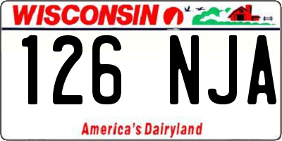 WI license plate 126NJA