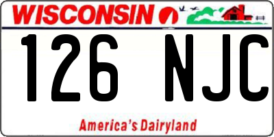 WI license plate 126NJC