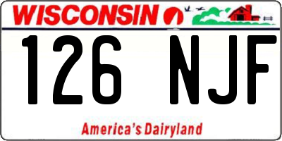 WI license plate 126NJF