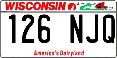 WI license plate 126NJQ
