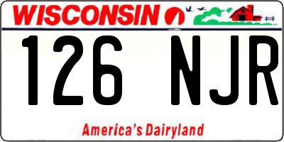 WI license plate 126NJR