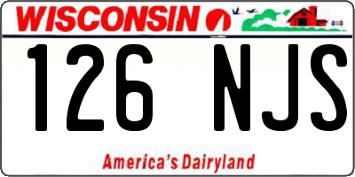 WI license plate 126NJS