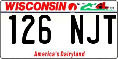 WI license plate 126NJT