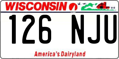 WI license plate 126NJU