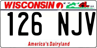 WI license plate 126NJV