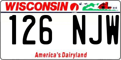 WI license plate 126NJW