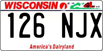 WI license plate 126NJX