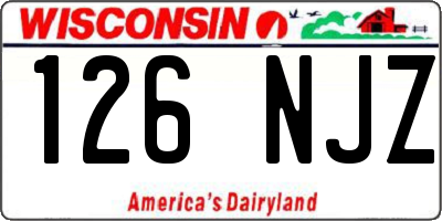 WI license plate 126NJZ