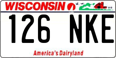 WI license plate 126NKE