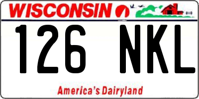 WI license plate 126NKL
