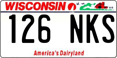 WI license plate 126NKS