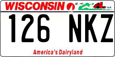 WI license plate 126NKZ