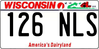 WI license plate 126NLS