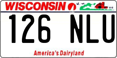 WI license plate 126NLU