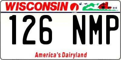 WI license plate 126NMP